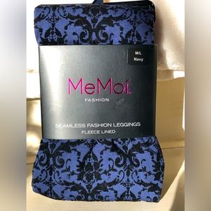 Fleece lined leggings navy blue NWT